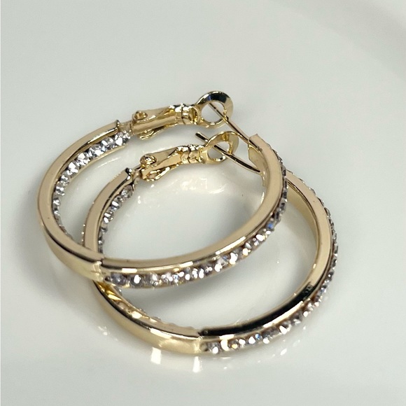 independent Jewelry - 14k gold filled cz stone hoop earrings